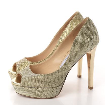 Jimmy Choo Lame Glitter Dahlia Pumps 35 Gold 3 of 9
