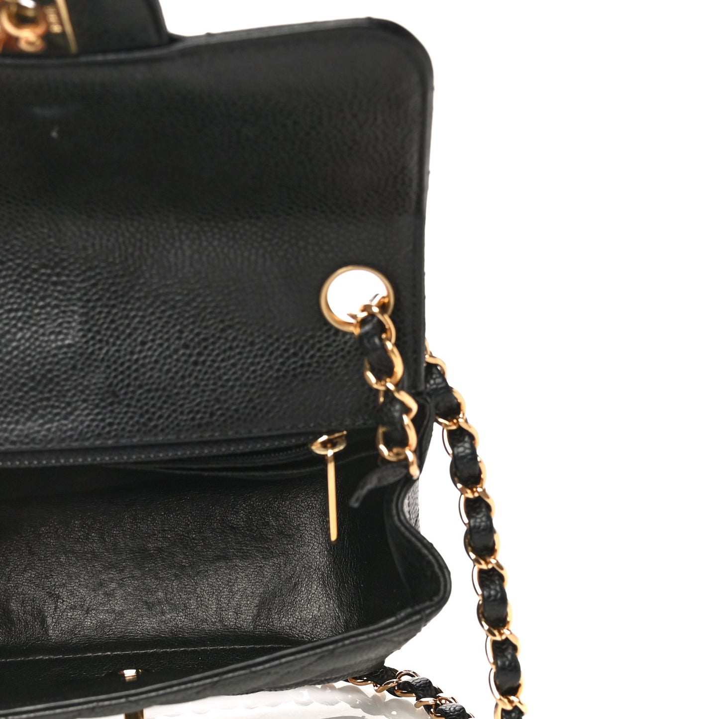 Caviar Quilted Mini Square Flap Black