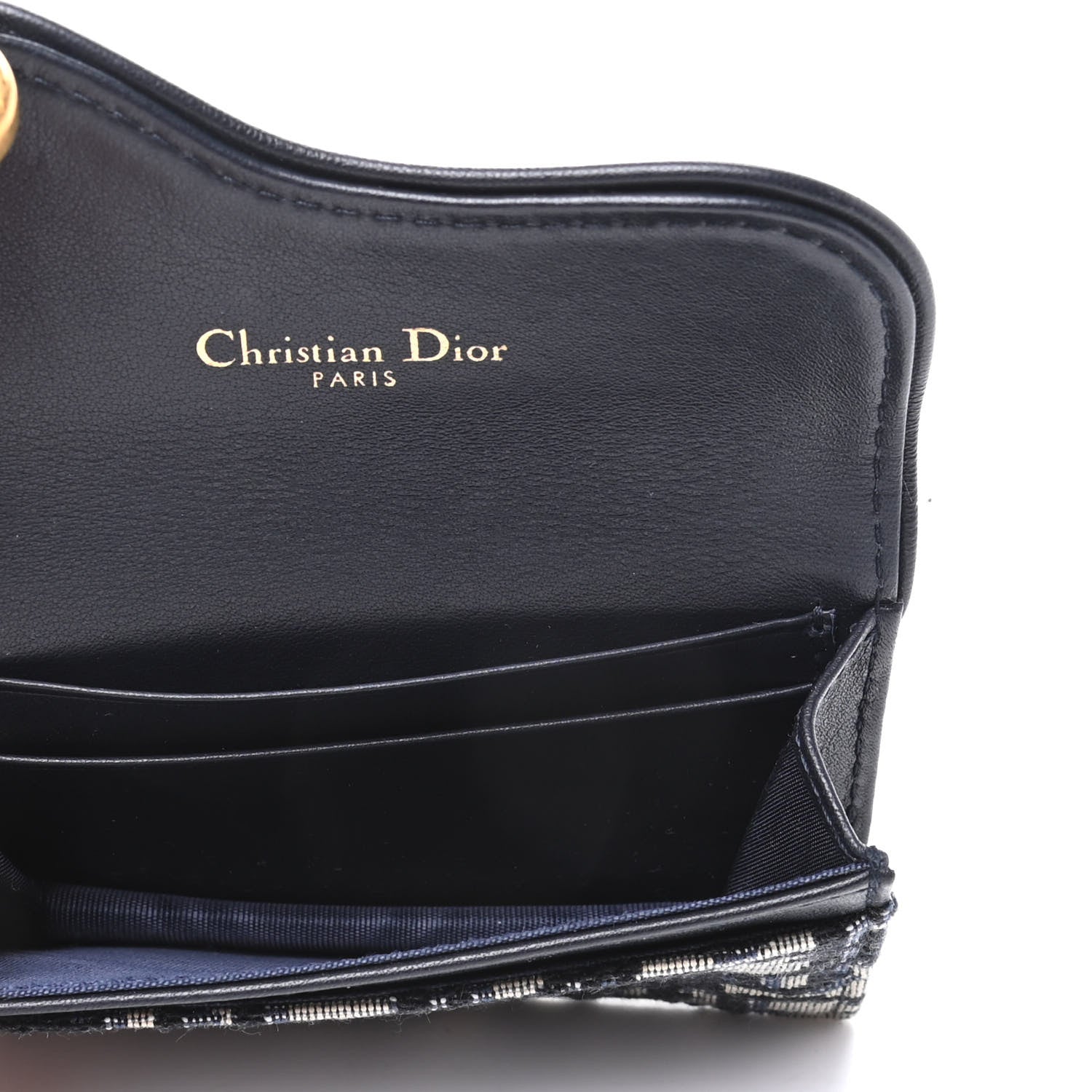 Christian Dior Oblique Saddle Card Holder Blue 5 of 6