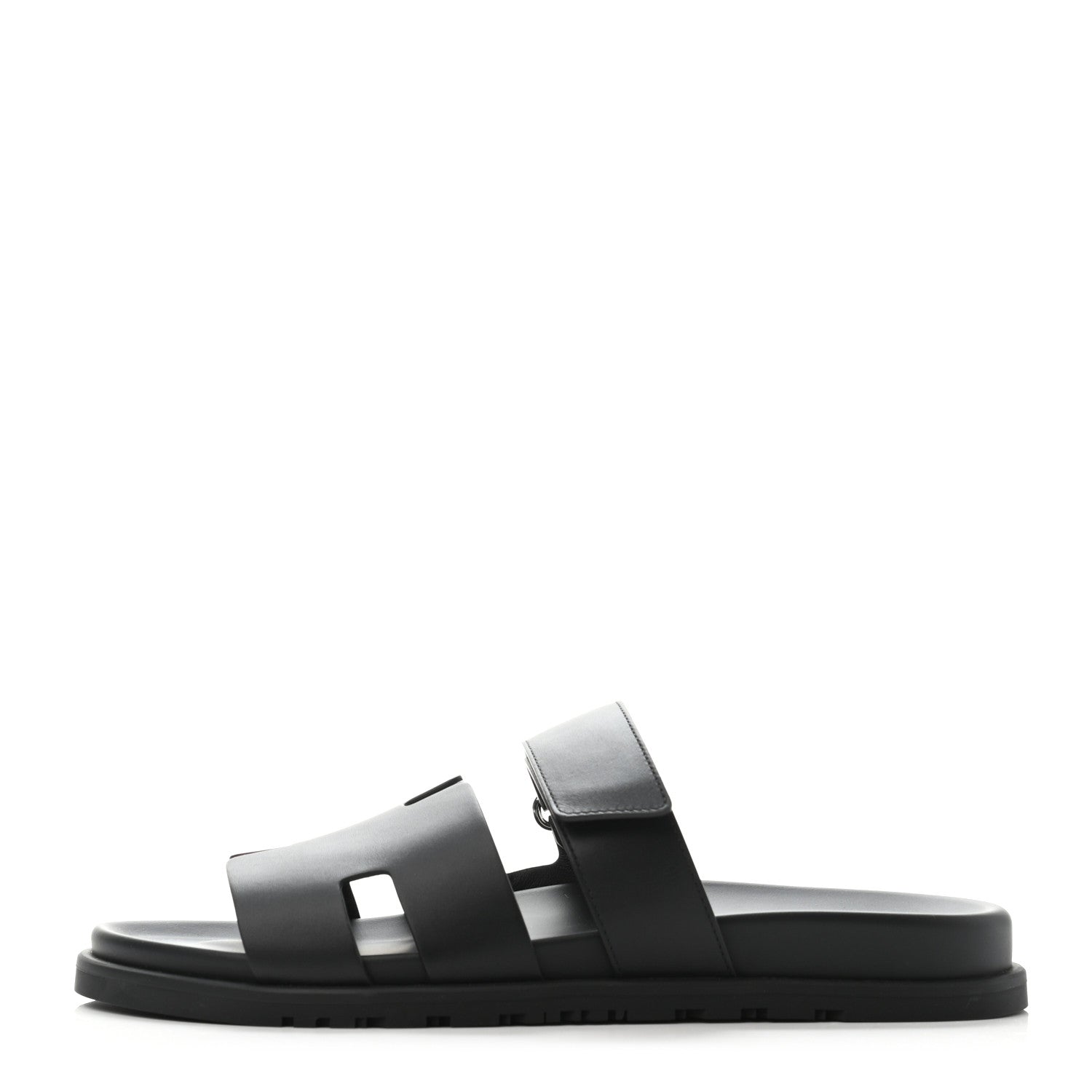 Hermes Calfskin Mens Chypre Sandals 43 Black 1 of 4