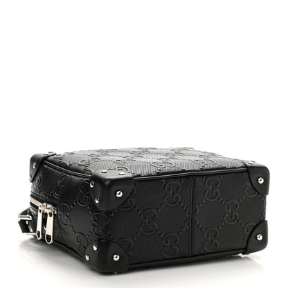 Gucci Calfskin GG Tennis Embossed Square Messenger Bag Black 4 of 8