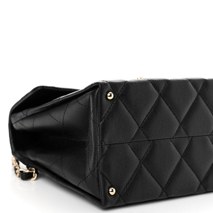Chanel Caviar Quilted Medium Retro Twist Top Handle Flap Black 9 of 10