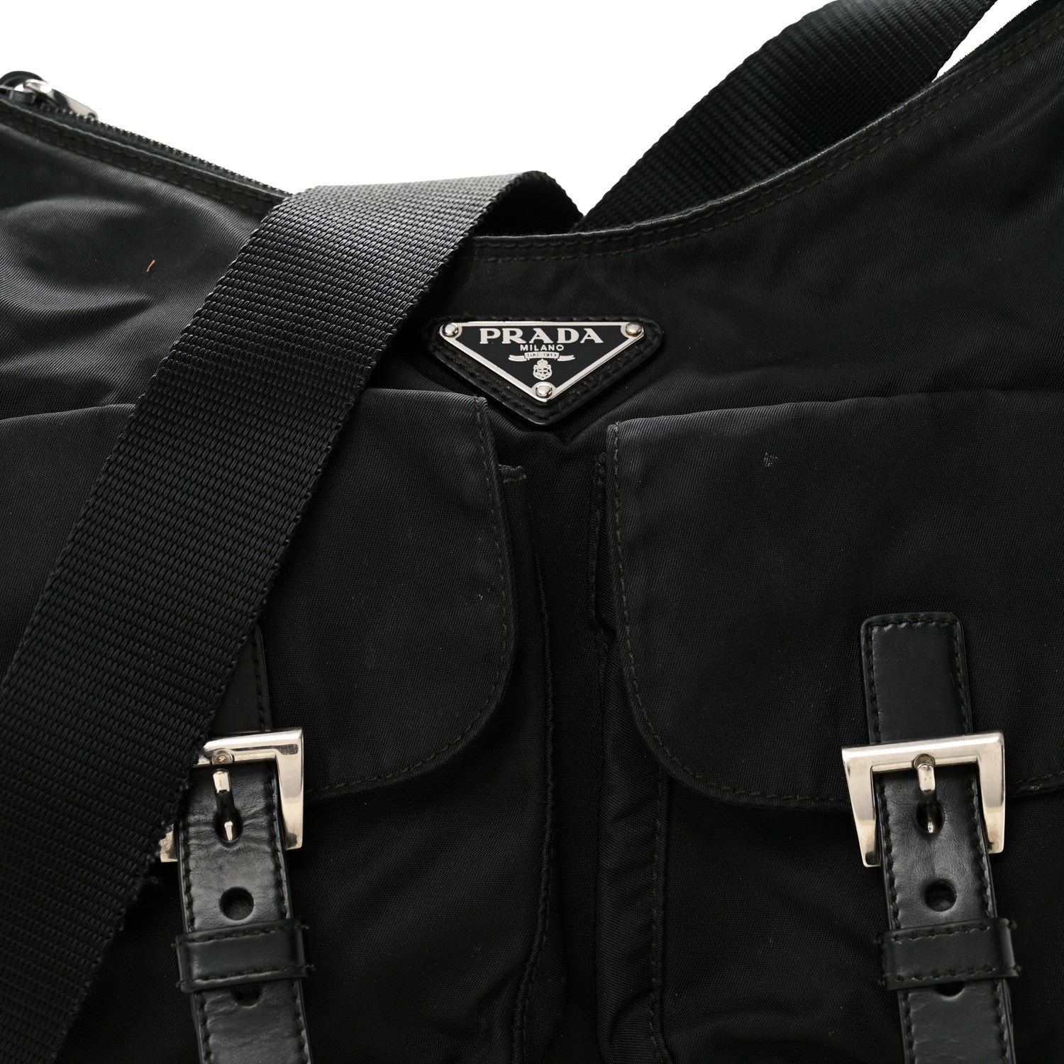 Prada Tessuto Nylon Messenger Bag Black 8 of 13
