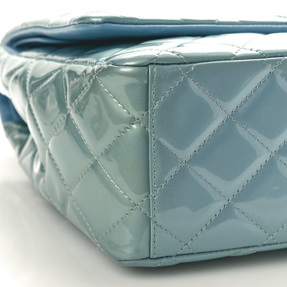 Chanel Patent Quilted Maxi Double Flap Light Blue 9 of 10