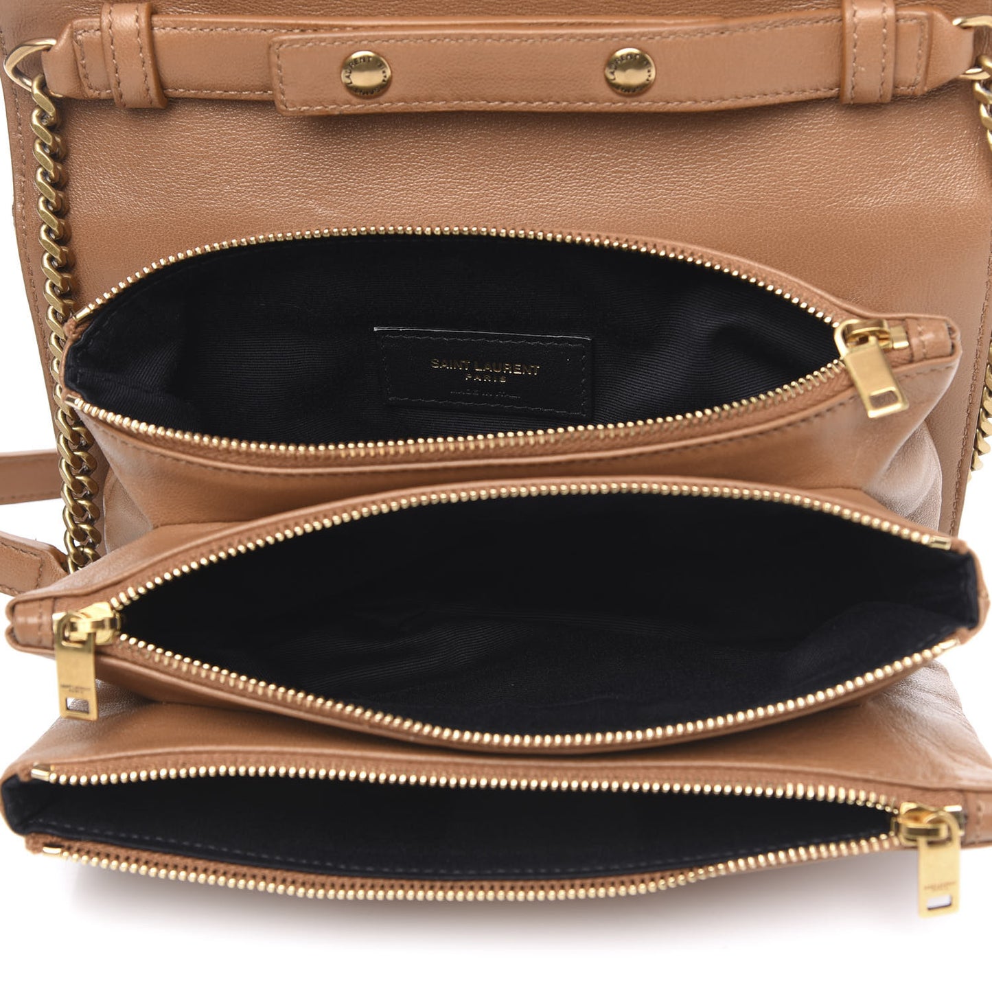 Lambskin Diamond Quilted Angie Chain Bag Tan