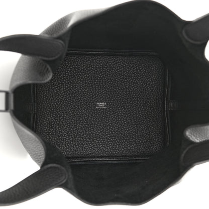 Hermes Taurillon Clemence Monochrome Picotin Lock 22 MM Black 5 of 11