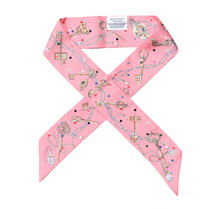 Hermes Silk Les Cles A Pois Twilly Rose Beige Multicolor 1 of 4