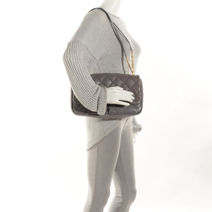 Chanel Calfskin Quilted Large Retro Chain Flap Grey 2 of 8