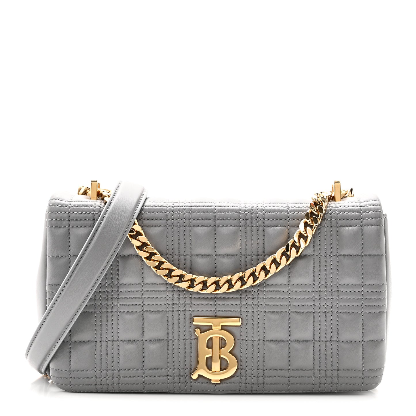 Lambskin Quilted Small Lola Bag Grey