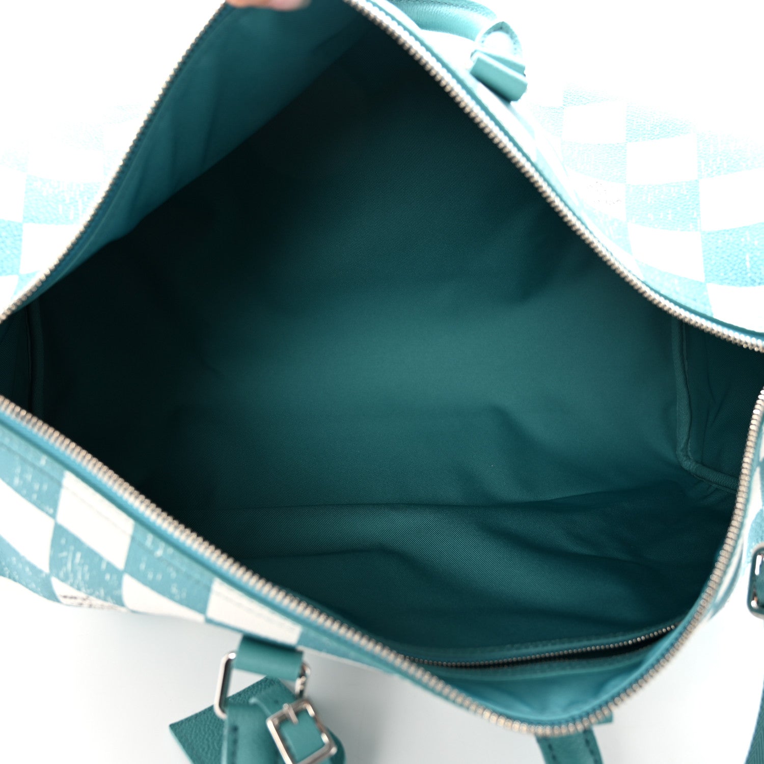 Louis Vuitton Calfskin Damier Keepall Bandouliere 45 Teal 4 of 9