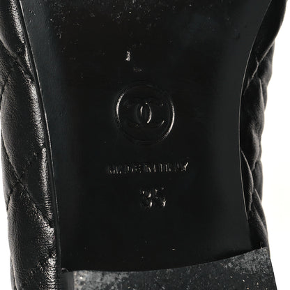 Chanel Aged Calfskin Quilted CC Cap Toe Ballerina Flats 35 Black 7 of 9