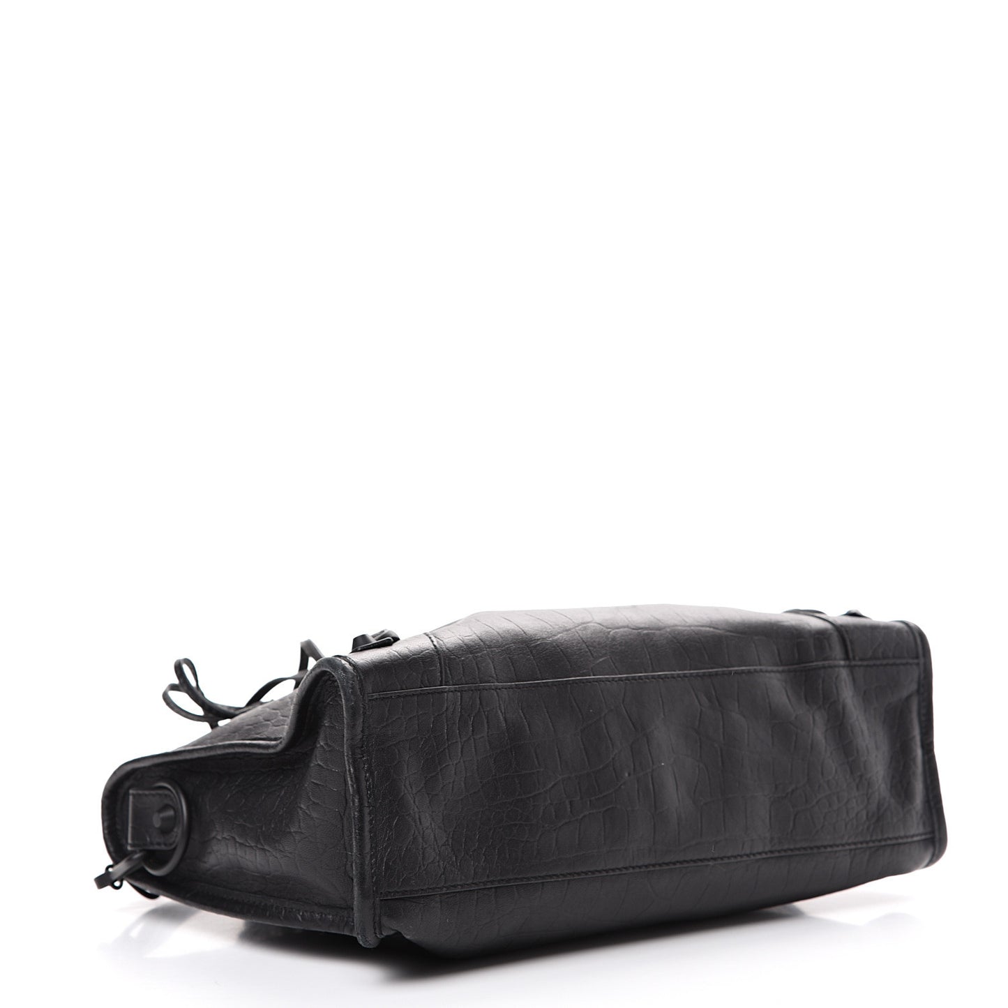 Matte Supple Lambskin Crocodile Embossed Classic Black Hardware S City Black