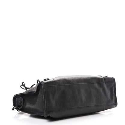 Balenciaga Matte Supple Lambskin Crocodile Embossed Classic Black Hardware S City Black 3 of 12