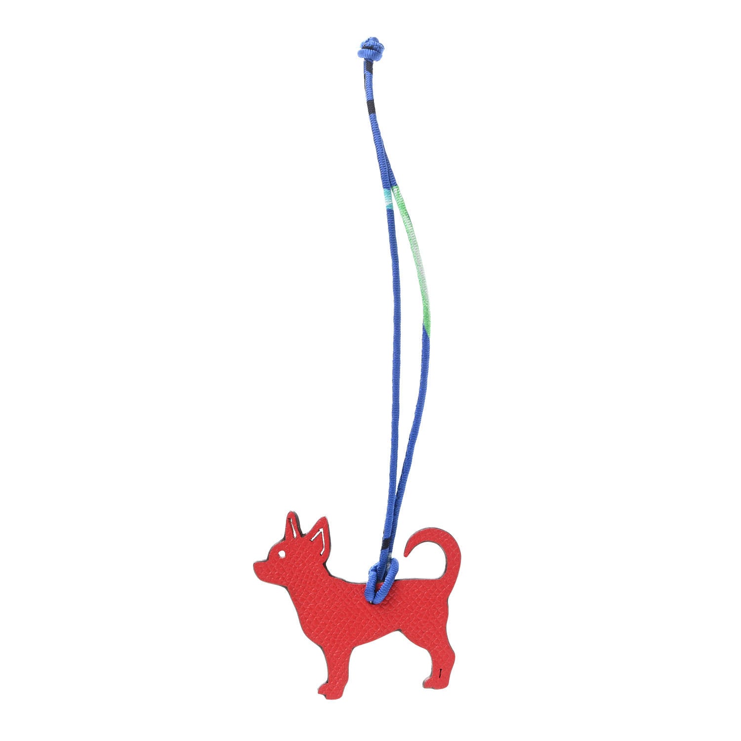 Hermes Togo Epsom Petit H Dog Bag Charm Rouge Casaque Gris Mouette 1 of 3