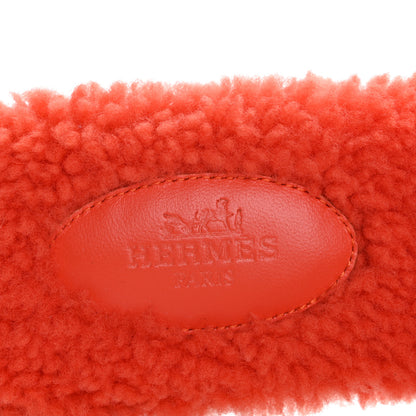 Hermes Woolskin Oran Sandals 37 Orange 8 of 9