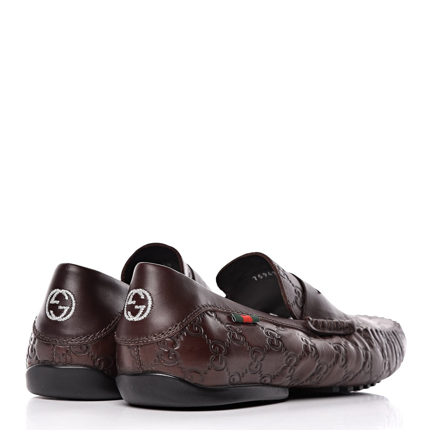 Guccissima Mens Penny Driver Loafers 9 Chocolate