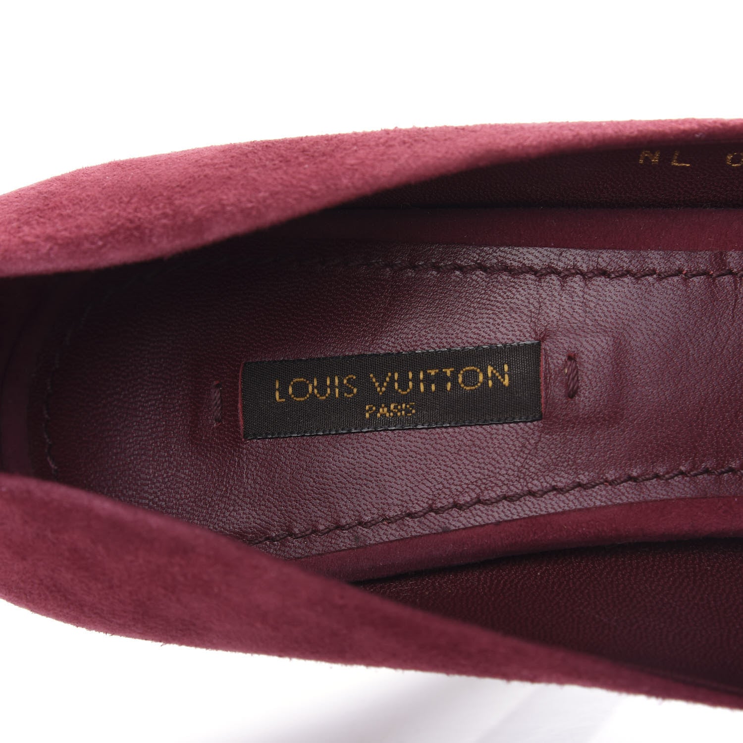 Louis Vuitton Suede Oh Really Peep Toe Pumps 38.5 Grenat 8 of 10