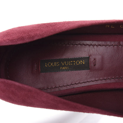 Louis Vuitton Suede Oh Really Peep Toe Pumps 38.5 Grenat 8 of 10