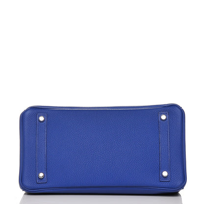 Hermes Togo Horseshoe Birkin 30 Bleu Electrique Rose Lipstick 7 of 29