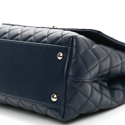 Chanel Caviar Quilted Small Coco Handle Flap Navy 8 of 8