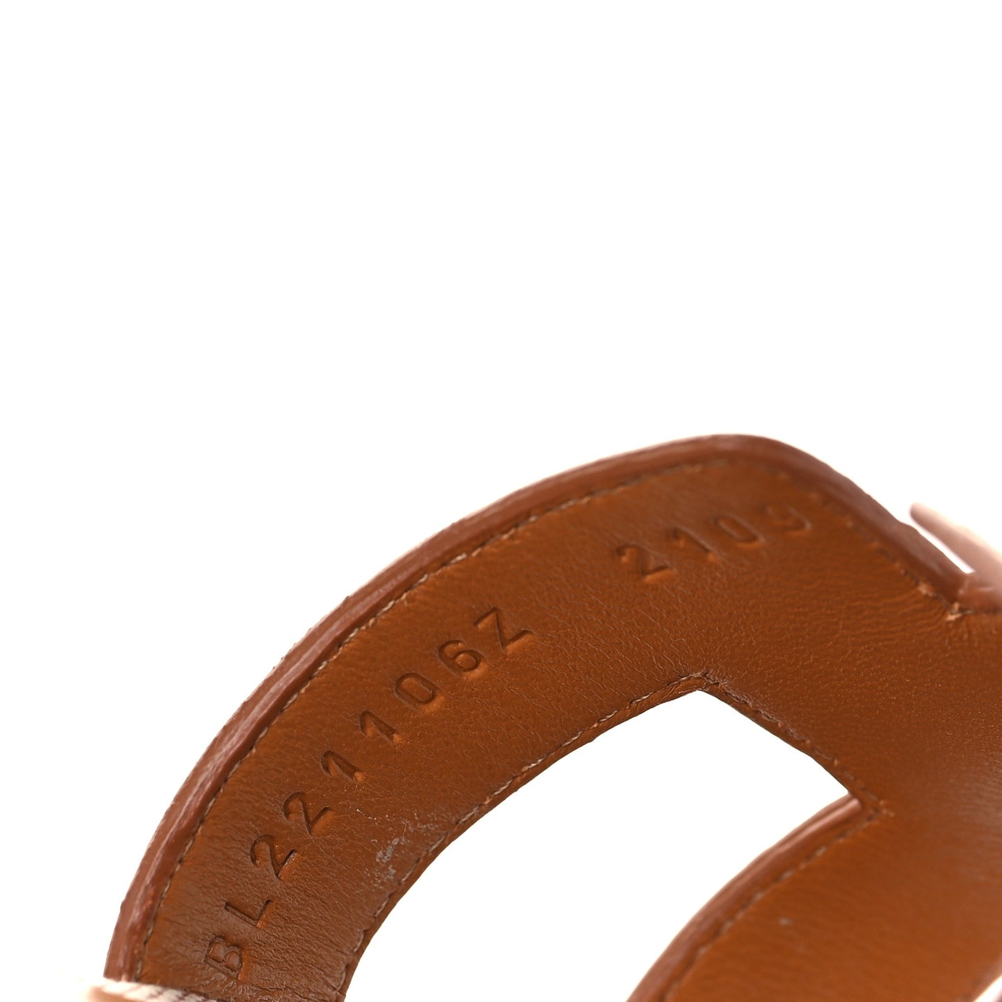 Calfskin Canvas Oran Sandals 37 Noisette Beige Dore