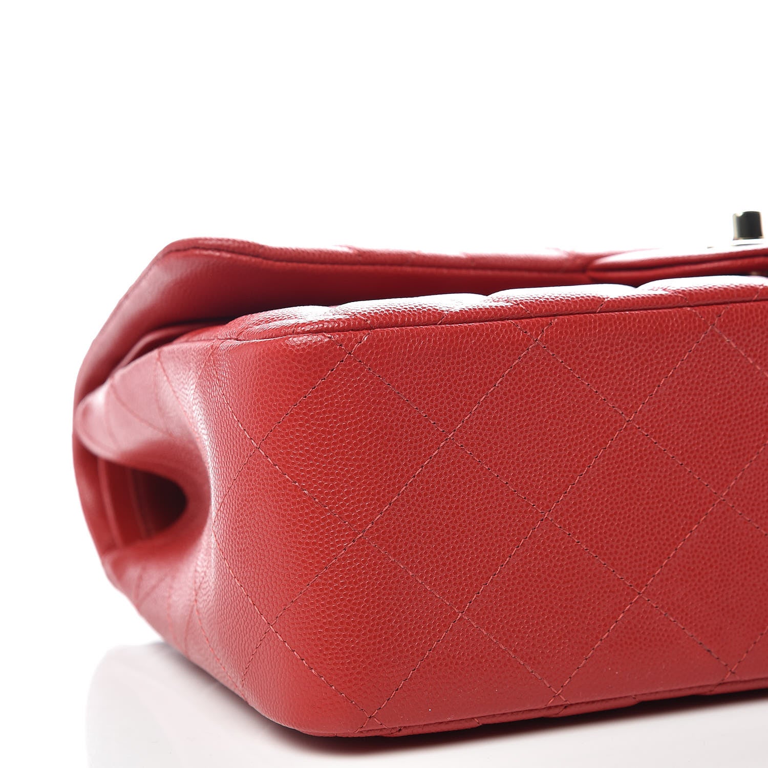 Chanel Caviar Quilted Jumbo Double Flap Red 6 of 10