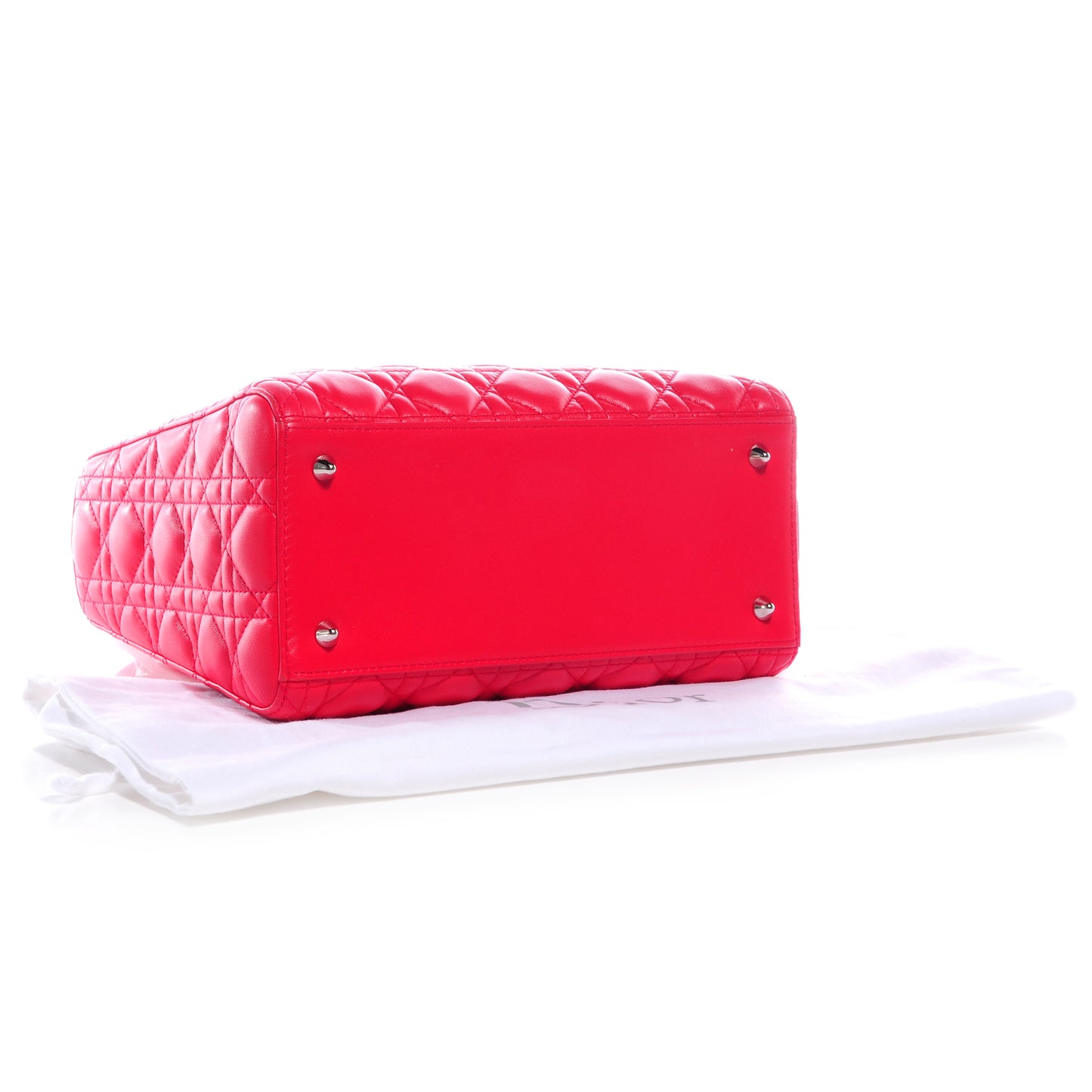 Lambskin Cannage Medium Lady Dior Hot Pink