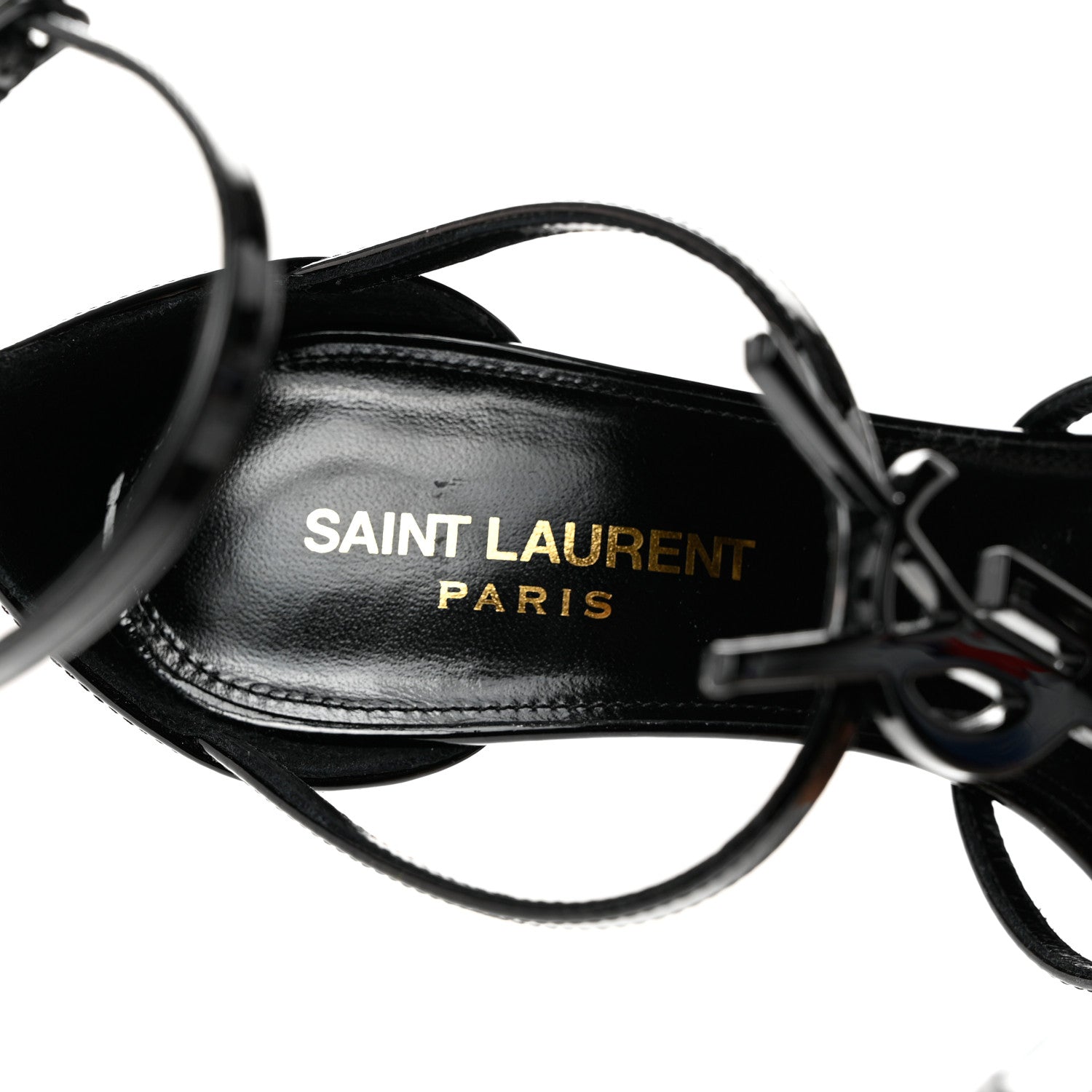 Saint Laurent Patent Cassandra 100 Sandals 37.5 Black 7 of 8