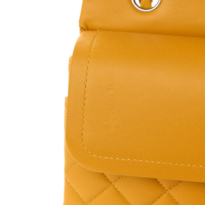 Chanel Lambskin Quilted Medium Double Flap Yellow 10 of 11