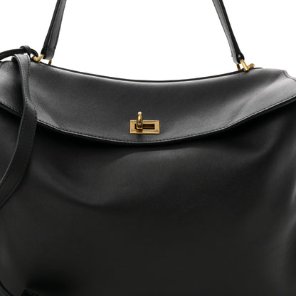 Balenciaga Natural Smooth Calfskin Medium Rodeo Top Handle Handbag Black 7 of 9