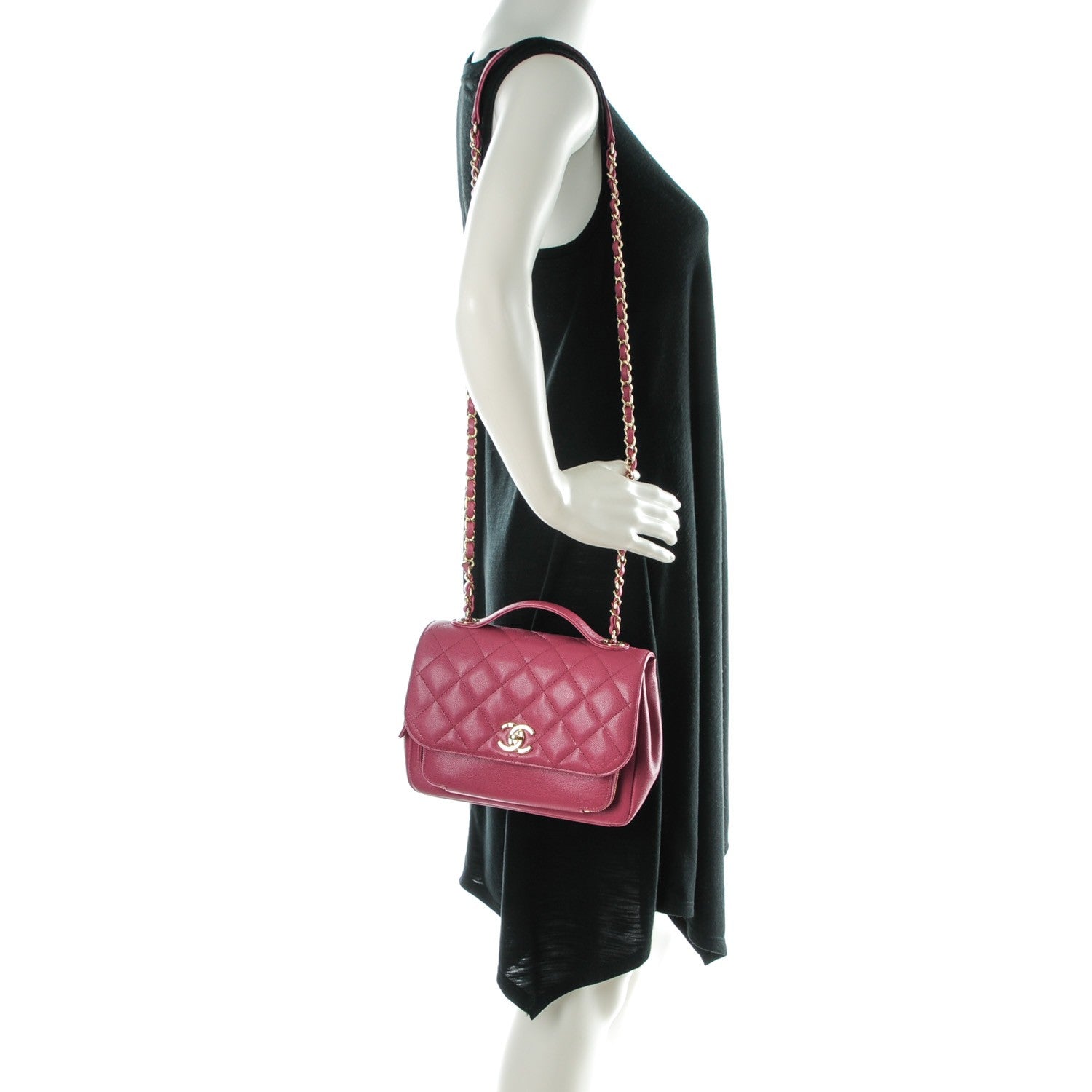 Chanel Caviar Quilted Small Business Affinity Flap Dark Pink 2 of 8