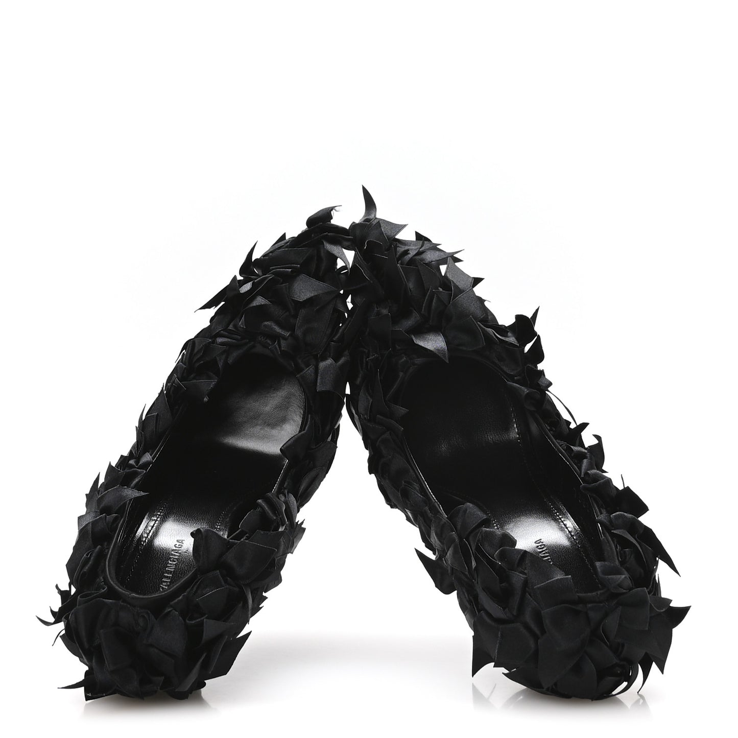 Satin Pointed Marie A Bows All Over 110mm Pumps 35 Black