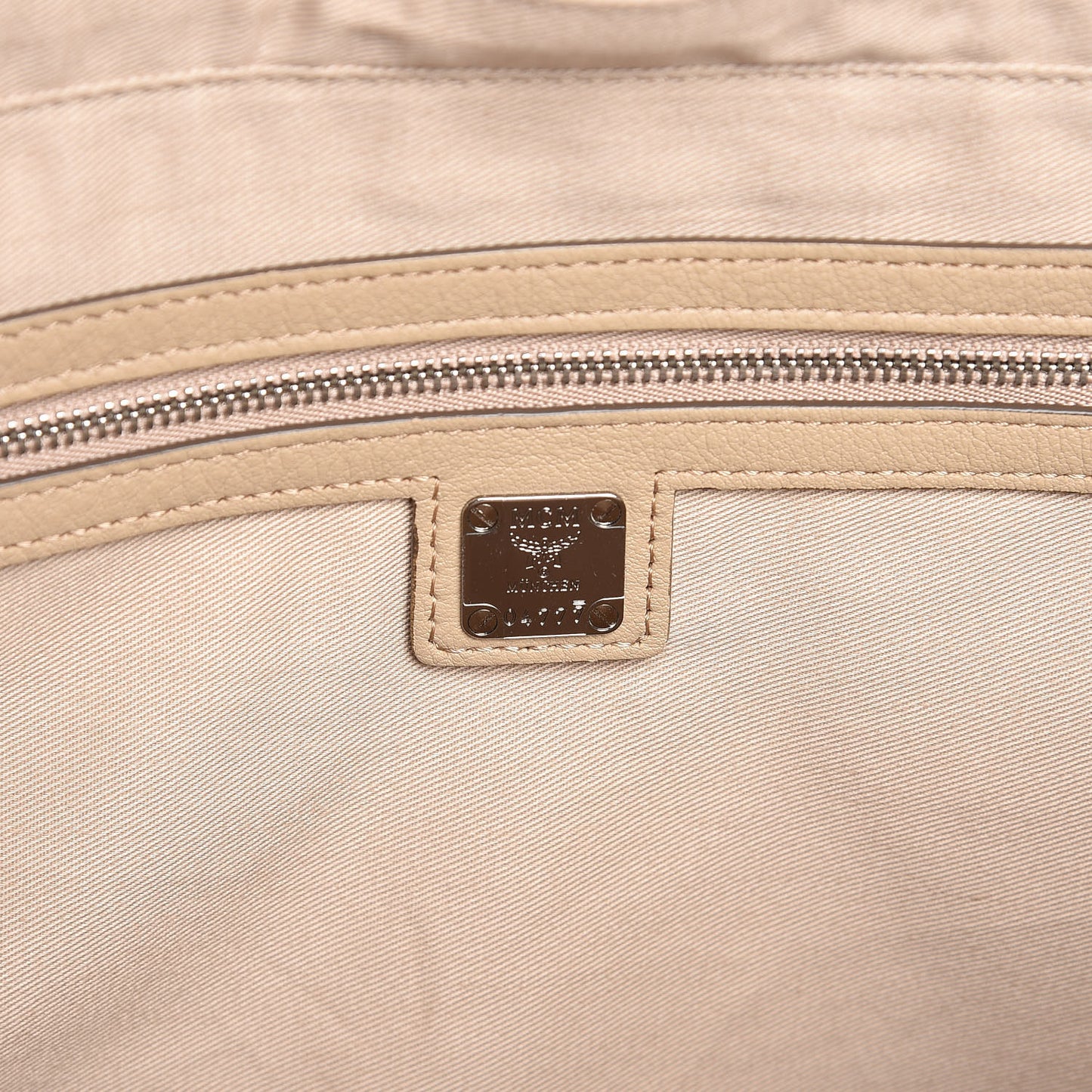 Calfskin Ottomar Monogram Medium Klara Top Zip Tote New Beige