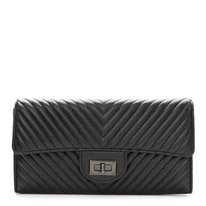 Chanel Aged Calfskin Quilted Large Reissue Gusset Flap Wallet So Black 1 of 10