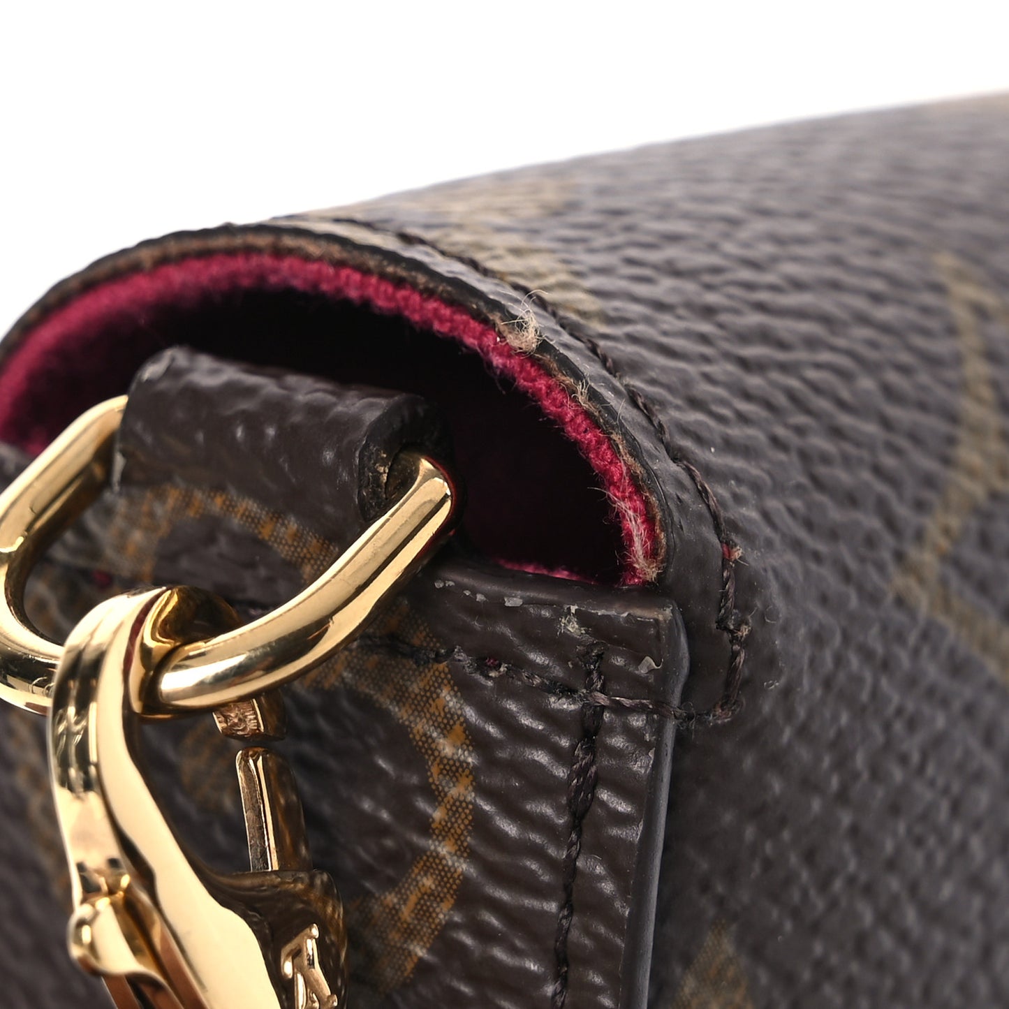 Monogram Pochette Felicie Chain Wallet Fuchsia