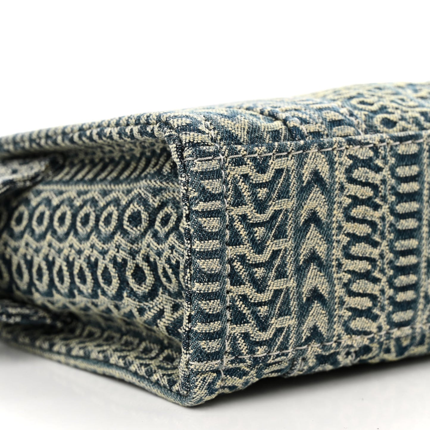 Cotton Washed Monogram Denim Mini Tote Bag