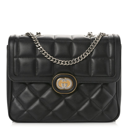 Gucci Calfskin Quilted Small Deco Shoulder Bag Black 1 of 7