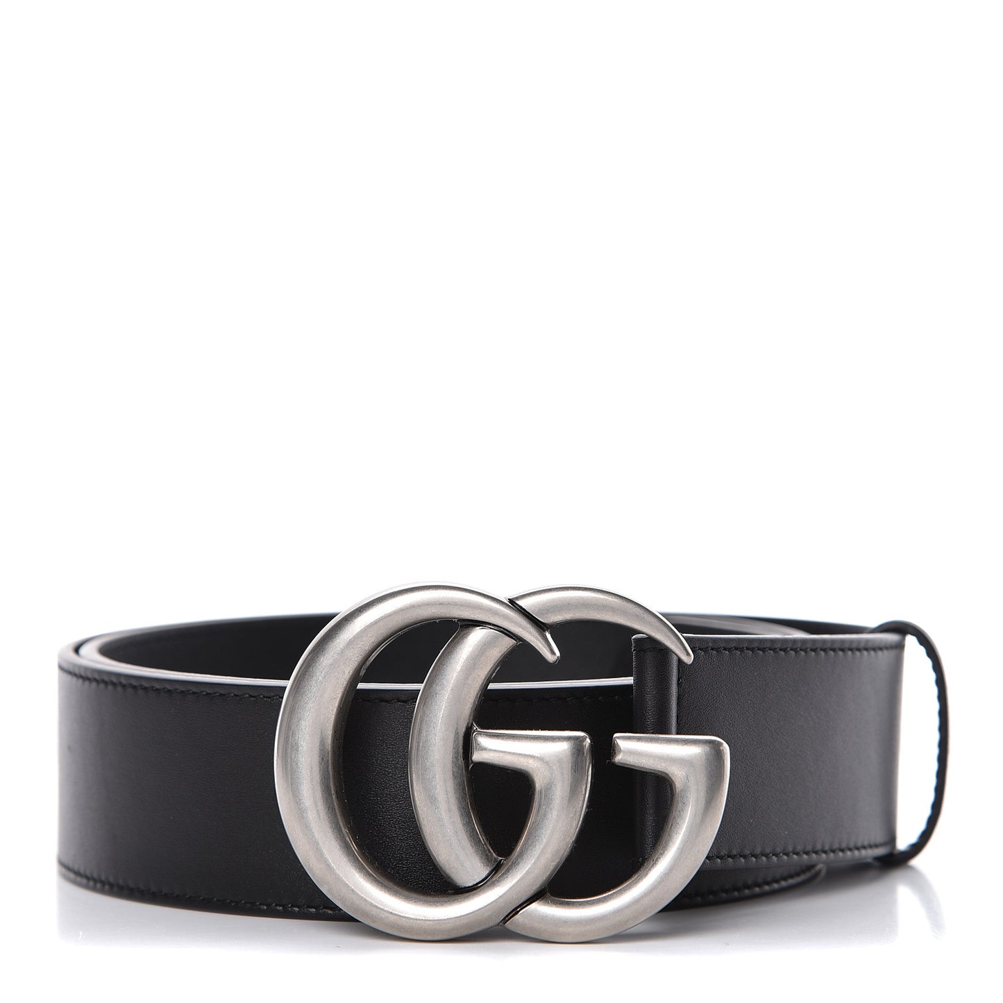 Moon Calfskin Nickel Double G 40mm Belt 90 36 Black