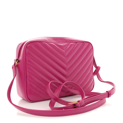 Saint Laurent Calfskin Matelasse Monogram Lou Camera Bag Bright Pink 3 of 17