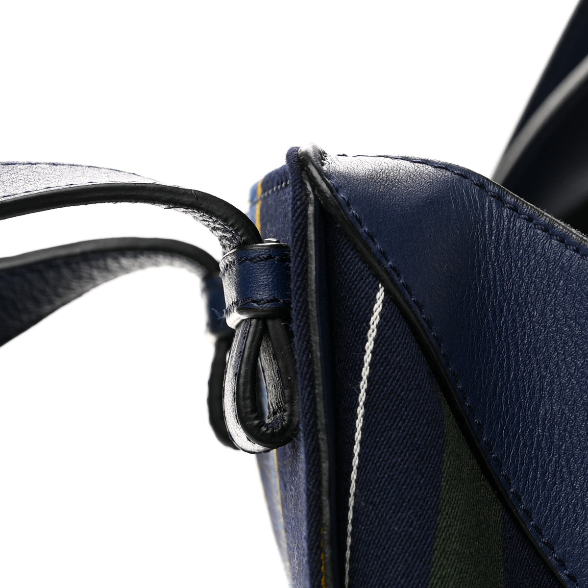 Loewe Canvas Calfskin Stripes Hammock Shoulder Bag Blue Red 13 of 13