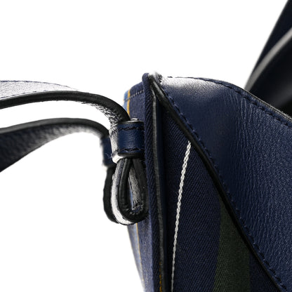 Loewe Canvas Calfskin Stripes Hammock Shoulder Bag Blue Red 13 of 13