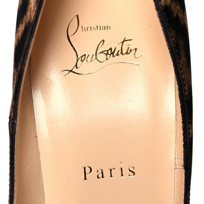 Christian Louboutin Crepe Satin Leopardino So Kate 120 Pumps 38.5 Brown 6 of 7