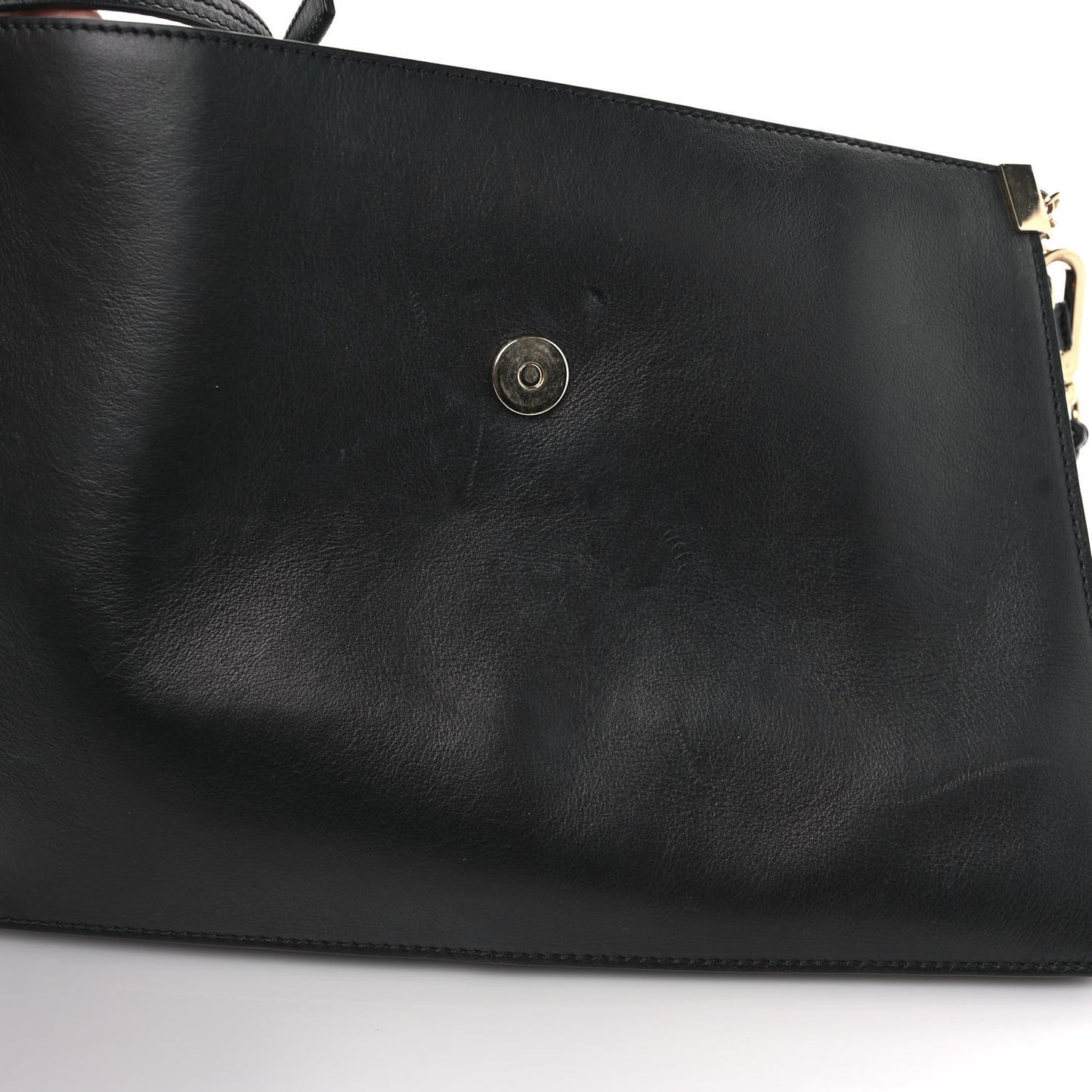 Suede Calfskin Medium Faye Shoulder Bag Black
