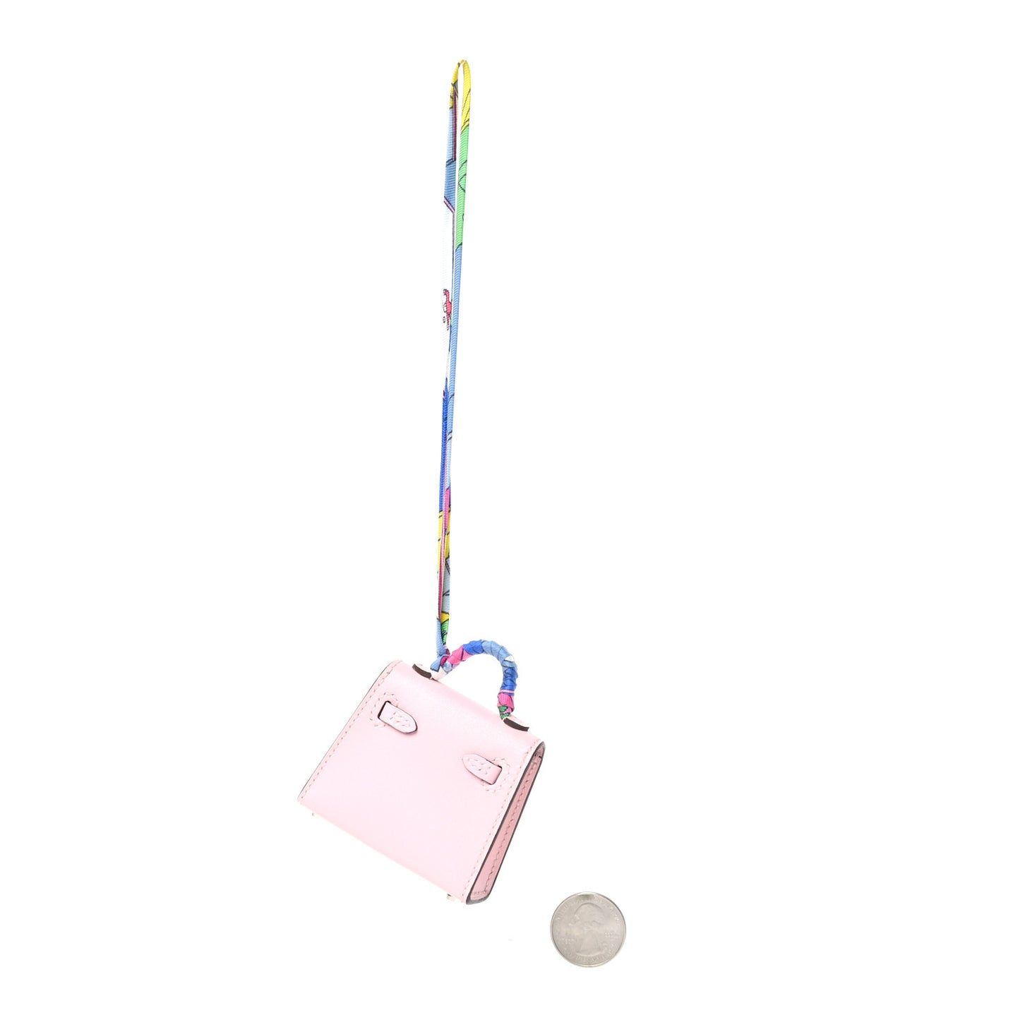 Tadelakt Mini Kelly Twilly Bag Charm Rose Sakura