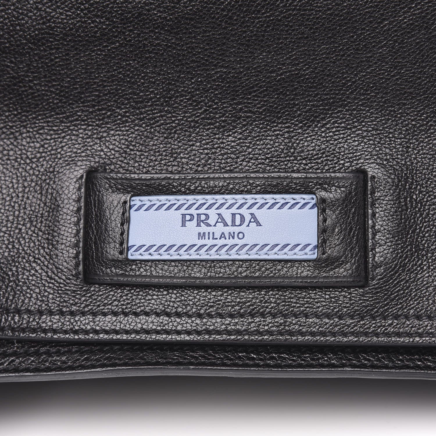 Prada Glace Calf Etiquette Fringe Flap Black Astrale 8 of 10