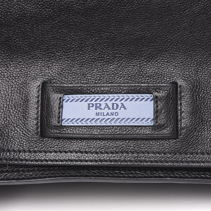Prada Glace Calf Etiquette Fringe Flap Black Astrale 8 of 10