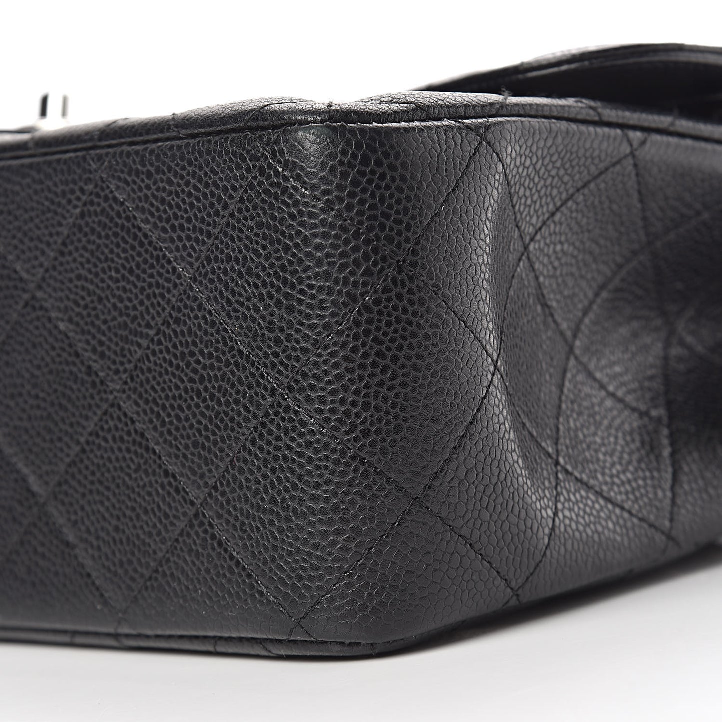 Caviar Quilted Jumbo Double Flap Black