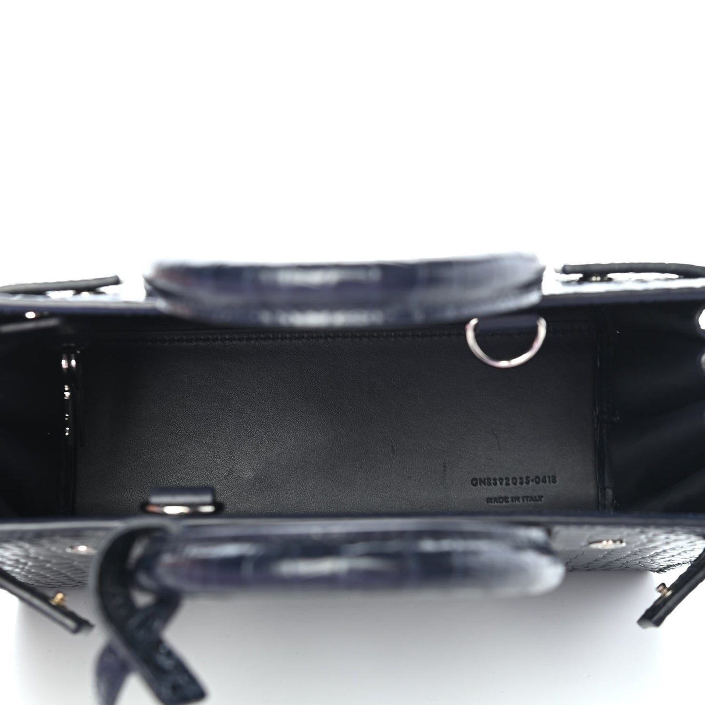Calfskin Crocodile Embossed Nano Sac De Jour Navy