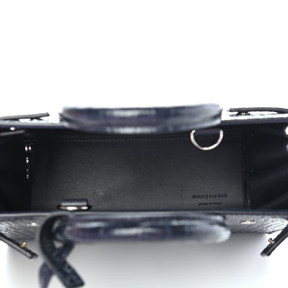 Saint Laurent Calfskin Crocodile Embossed Nano Sac De Jour Navy 5 of 9