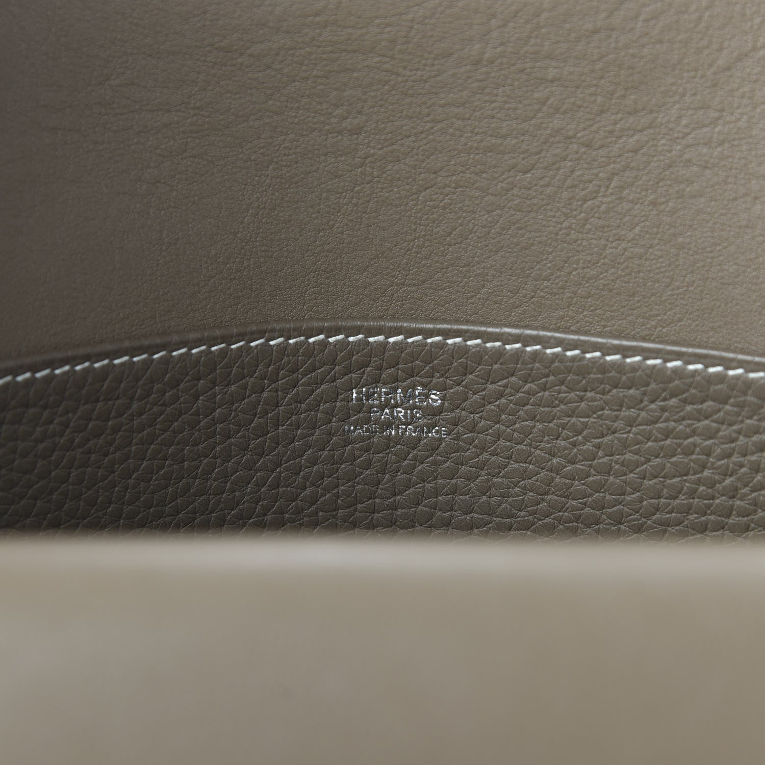 Hermes Taurillon Clemence Halzan 31 GM Etoupe 9 of 11